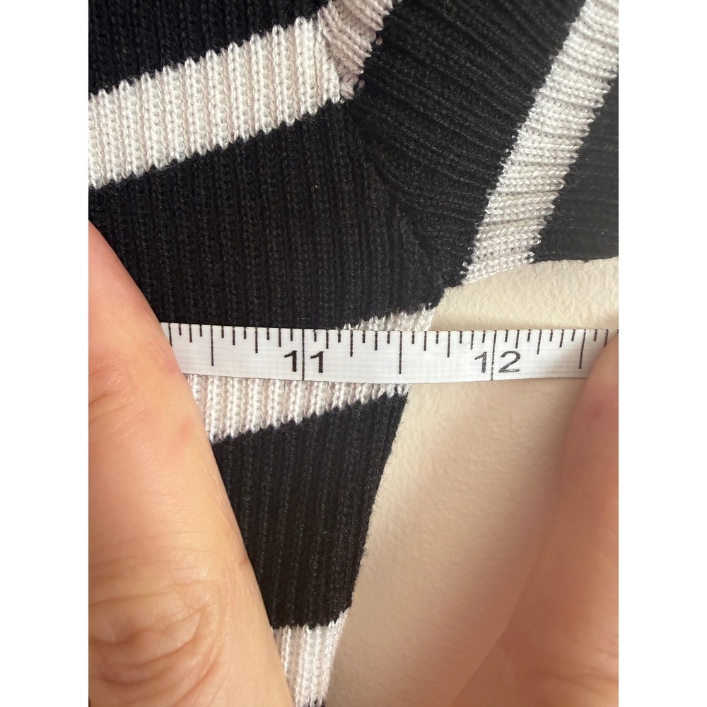 Charlotte Russe Womens Black White Striped Ribbed Bodycon Dress Medium - Picture 6 of 7